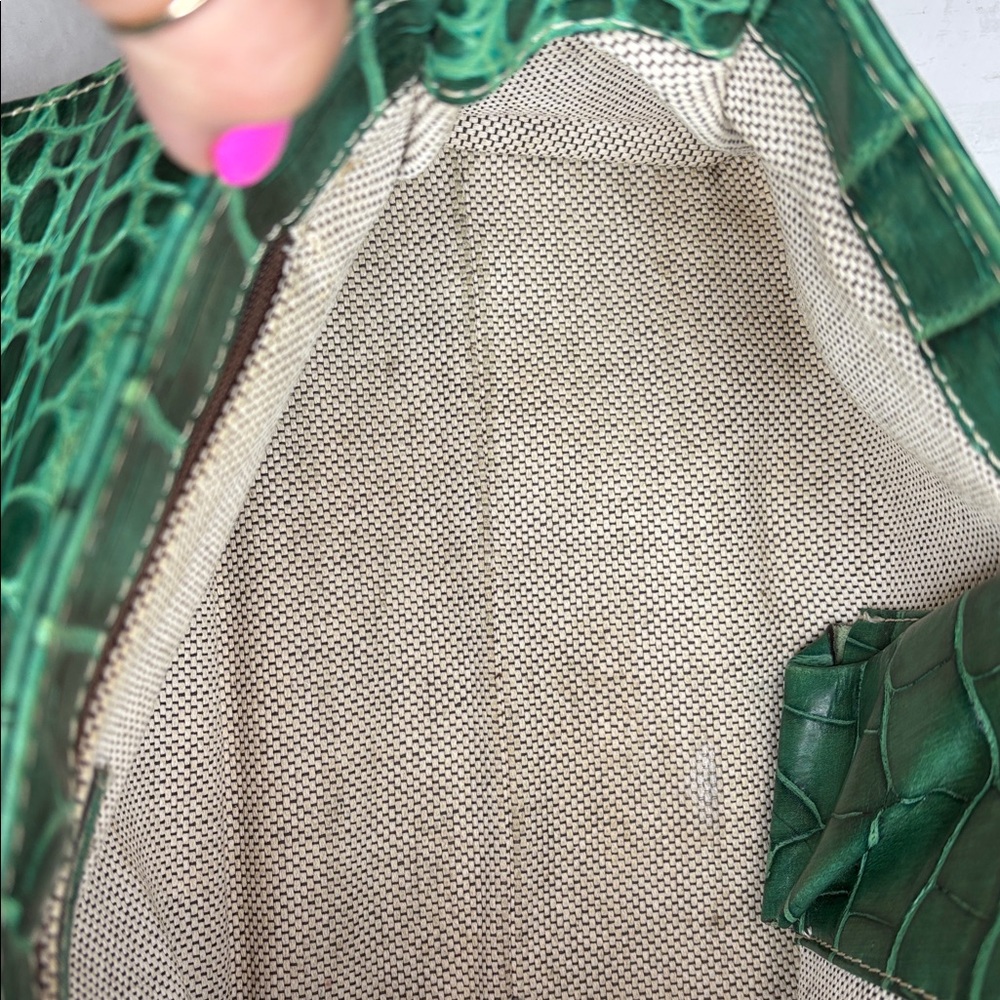 Dooney & Bourke Green Crocodile-Embossed Shoulder Bag - Picture 4 of 9